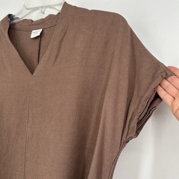 Urban Research Doors Linen Blend Midi Dress Brown Belted Dolman Sleeves Size 1 S - Picture 3 of 10